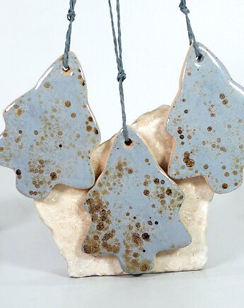 Ceramiczne choinki zestaw 3 ozdób choinkowych, 10FingersArt