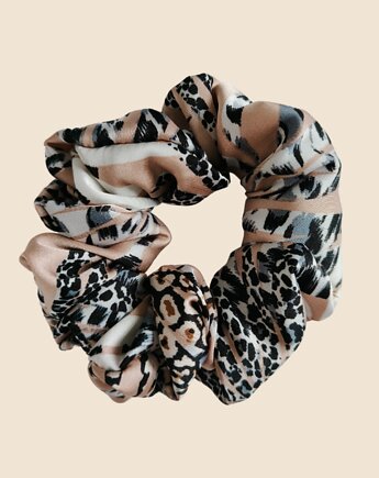 Satynowa gumka satynowa scrunchie owijka frotka pustynna pantera MIDI, Capillum