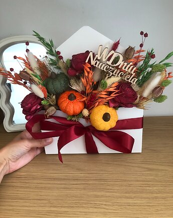 Jesienna koperta z suszonymi kwiatami Dzień Nauczyciela, Fiori di Antonietta