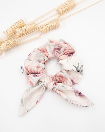 Scrunchie/ frotka delikatne kwiaty, wu handmade