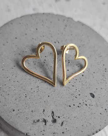 Kolczyki LOVE złocone sztyfty, COCONUT