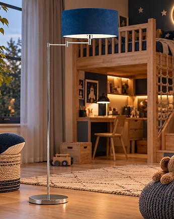 Regulowana lampa podłogowa do czytania w salonie CANCUN VELUR KIDS, LYSNE