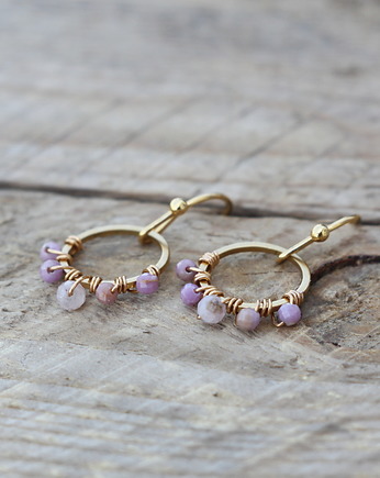 Kolczyki z Kunzytem - koło, JewelleryByAngi
