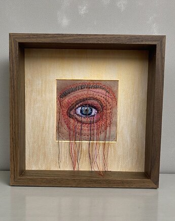 Obraz malowany inhalowany oko 3 D "patrzę"., PinPin Design