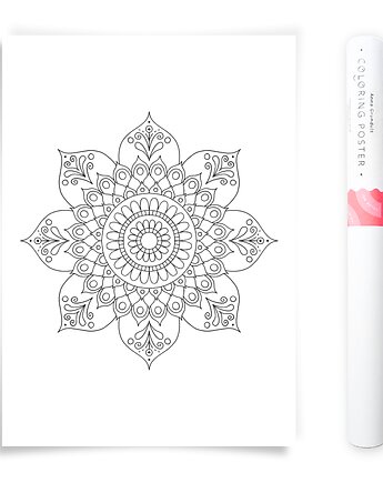 Plakat do Kolorowania Mandala 50x70cm, Anna Grunduls Design