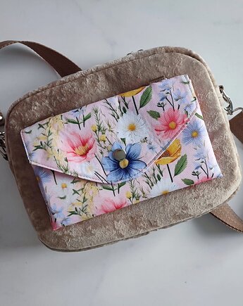 Torebka box modułowy Beż i kwiaty, Natty design