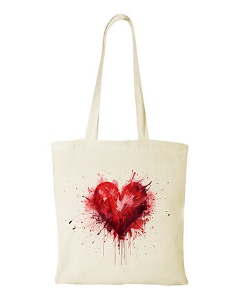 Torba bawełniana "Red watercolor heart", Fotobloki and decor