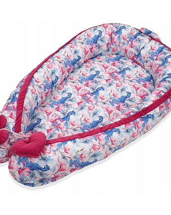 Kokon Niemowlęcy Velvet-Pawie w Magnoliach Burgund, Baby Love Decor