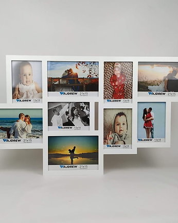 Multirama drewniana ramka 9 zdjęć 15x21 i 13x18, Wajdrew