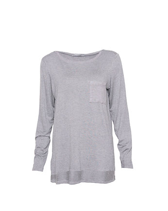 Bluzka longsleeve z kieszonką grafit, Insist
