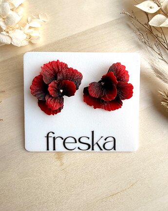 Kolczyki półkwiaty Maki Flamenco, freska
