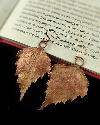 Listki brzozy XII kolczyki miedziane, Treemasters Copper Jewelry