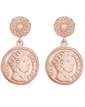 Kolczyki z różowego złota z monetami, SOTHO