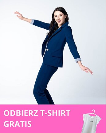 Komplet garnitur damski Deep Blue granatowy z dresówki GRATIS T-SHIRT, missAmiss