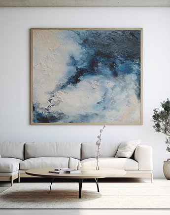 Abstrakcja BLUE, ręcznie malowana, obraz strukturalny, Diana Abstract Art