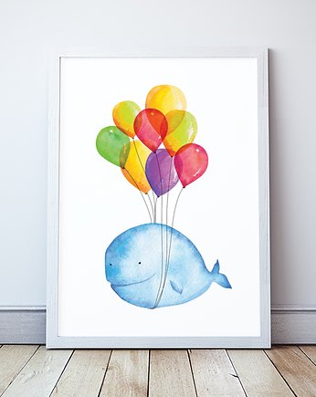 Plakat Wieloryb, Zwierzaki Cudaki, Wallie Studio Dekoracji