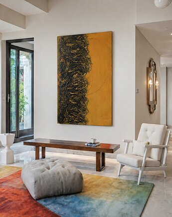 Nowoczesny obraz ręcznie malowany / 100x150m 24h, art and texture