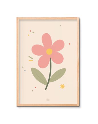 Kwiat stokrotka plakat Montessori, Lisia Rodzinka