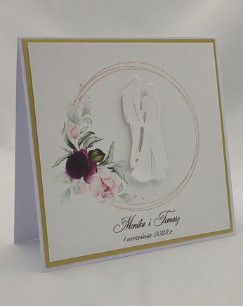 Kartka na ślub z personalizacją w ozdobnej kopercie, W 42, Anna Art and Crafts