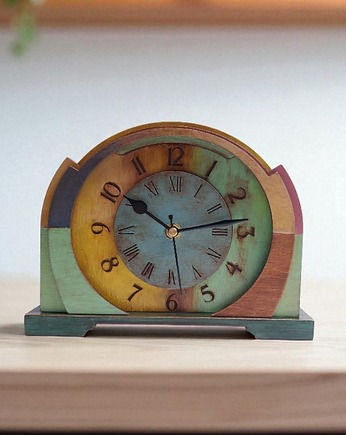 Zegar drewniany kominkowy w stylu vintage, Clock Wood Studio