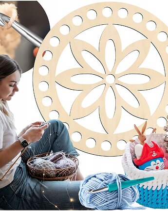 Baza do koszyka na pieczywo OKRĄG 15cm Podstawa do torebki na szydełku Spód, smxdsgn