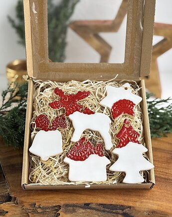 Zawieszki choinkowe  ceramiczne ozdoby świąteczne, Ceramika Tyka