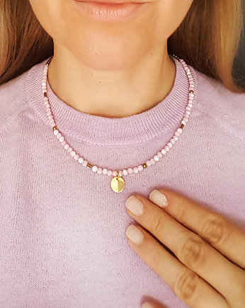 Naszyjnik  z masy perłowej baby pink, OSOBY - Prezent dla przyjaciółki