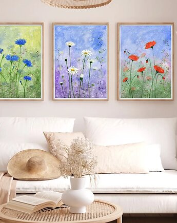 Zestaw 3 prac 60x90cm, Malgorzata Domanska