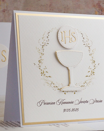 Kartka na komunię z ozdobną kopertą, 96a, Anna Art and Crafts