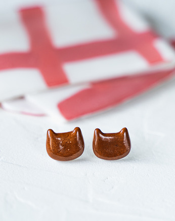 Kolczyki porcelanowe KOT, rękoczyny