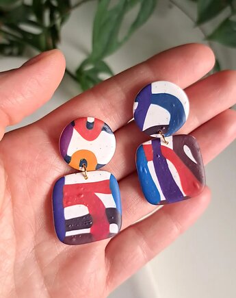 Kolorowe wiszące kolczyki sztyfty, Marshmaglow