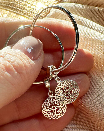 Kolczyki rozety , kolczyki srebrne koła, Anemon Atelier