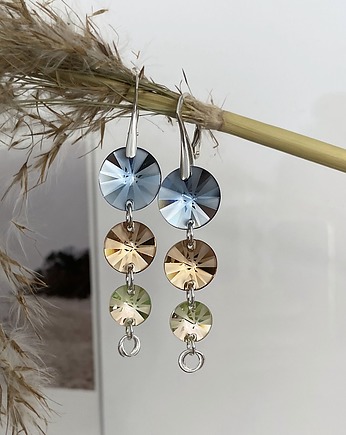 Kolczyki srebrne-Barwy Bałtyku-Kryształy Swarovskiego, Marisella