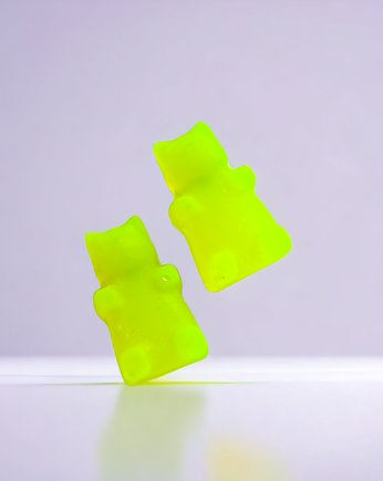 Misie z żywicy - kolczyki - wkrętki - sztyfty - NEON YELLOW., kaktusia