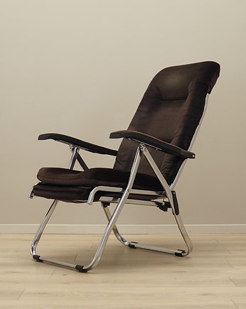 Fotel welurowy brązowy, duński design, lata 70, produkcja: Dania, Przetwory design