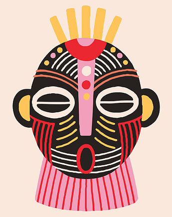 African mask  - obraz na płótnie lub plakat, Dekoracje PATKA Patrycja Kita