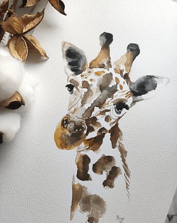 Akwarela żyrafa, Wiktoria Borys Art