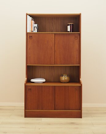 Biblioteczka tekowa z Danii, lata 70., Przetwory design