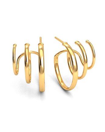 Kolczyki POTRÓJNE KOŁA -srebro,złoto,róż, ISSI Jewelry