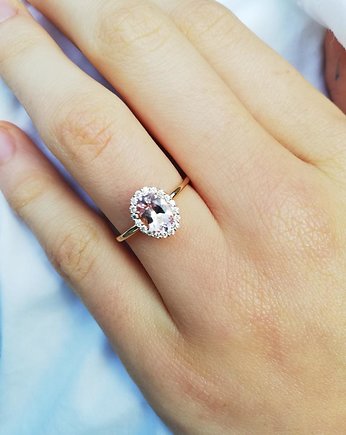 Morganit i diamenty- pierścionek zaręczynowy, ARPELC