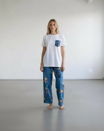 Piżama Unisex bawełniana w koty, HisOutfit