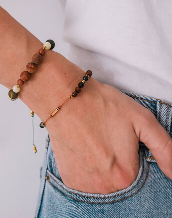 Bransoletka z kamieni naturalnych - Warm Terra, Ilovehandmade