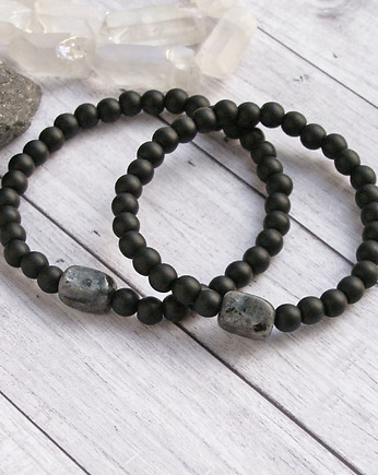 KOMPLET dla PARY : labradoryt, onyks, kaktusia