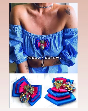 Kolekcja COLOR Brosza z Ananasem z kryształów, Pudrowy Różowy