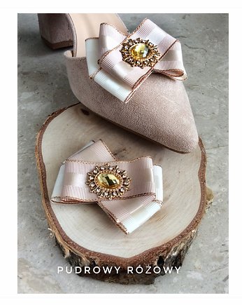 Biżuteryjne  Klipsy do butów NEW, Pudrowy Różowy