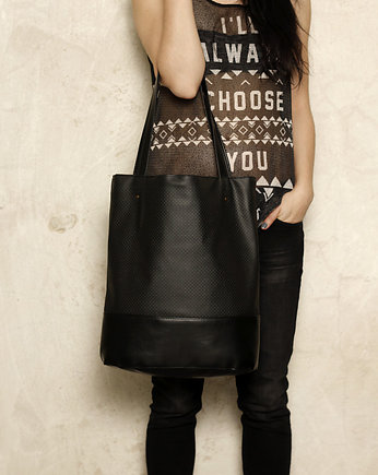 Shopper bag XL czarna / pojemna torba na codzień, hairoo
