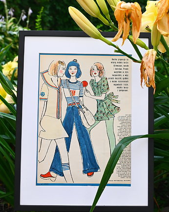 Oprawiona ilustracja z magazynu Ty i Ja, Vintage Sisters
