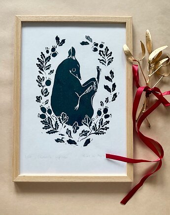 Linoryt - Chart w gałązkach głogu, Mint In Paper