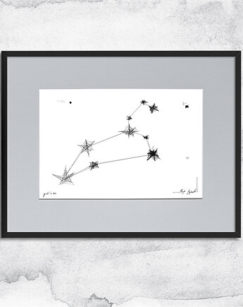 Oprawiona grafika zodiak Lew, Maja Gajewska