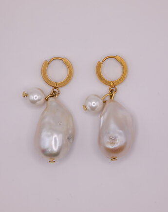 ROMEO kolczyki perły baroque złote, POLA ZAG